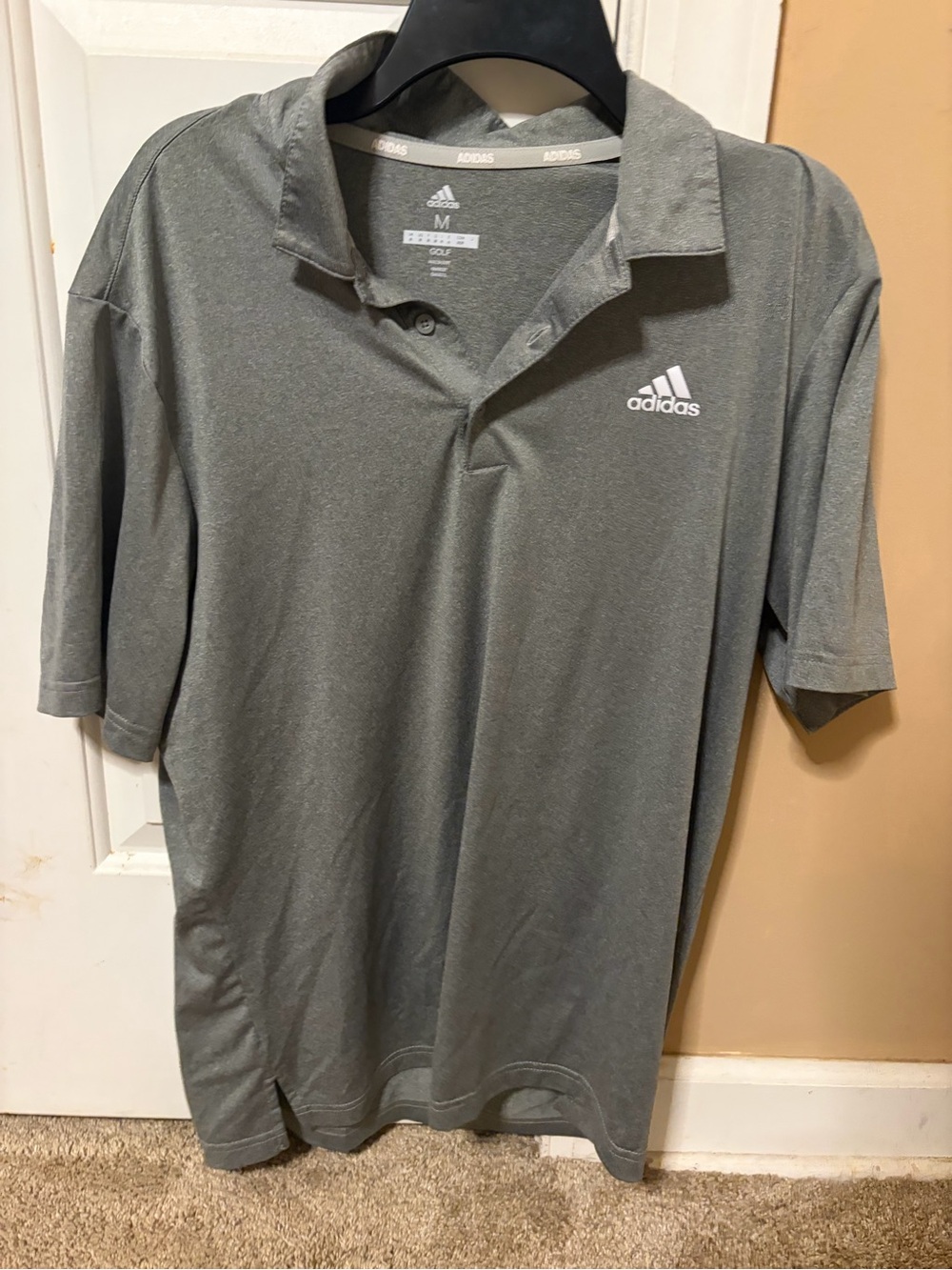 adidas Men’s Olive Gray Short-Sleeve Polo